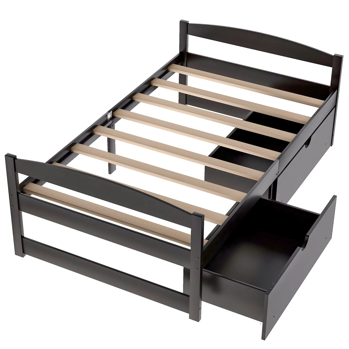 Euroco Twin Size Wooden Daybed with 2 Storage Drawers for Kids Bedroom, Gray