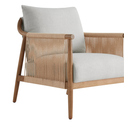 CHITA Modern Accent Chair, Braid Armchair Living Room Chair, Cream