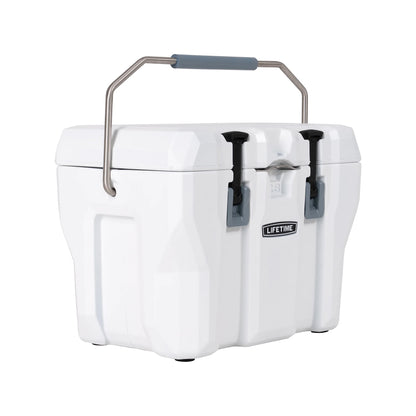 Lifetime 28 qt Bear-Resistant Camping Cooler, Premium High Performance, Ice Retention, Hard Cooler, 20 Can Capacity, Boulder Gray (91289)