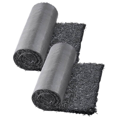 Barara King Rubber Mulch for Landscaping, 2 Rolls Recycled Rubber Mulch Mat 96 x 22 in, Permanent Rubber Pathway, Natural-Looking Black Mulch Garden Edging