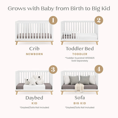 Delta Children Frankie 4-in-1 Convertible Crib - Greenguard Gold Certified, Black with Natural