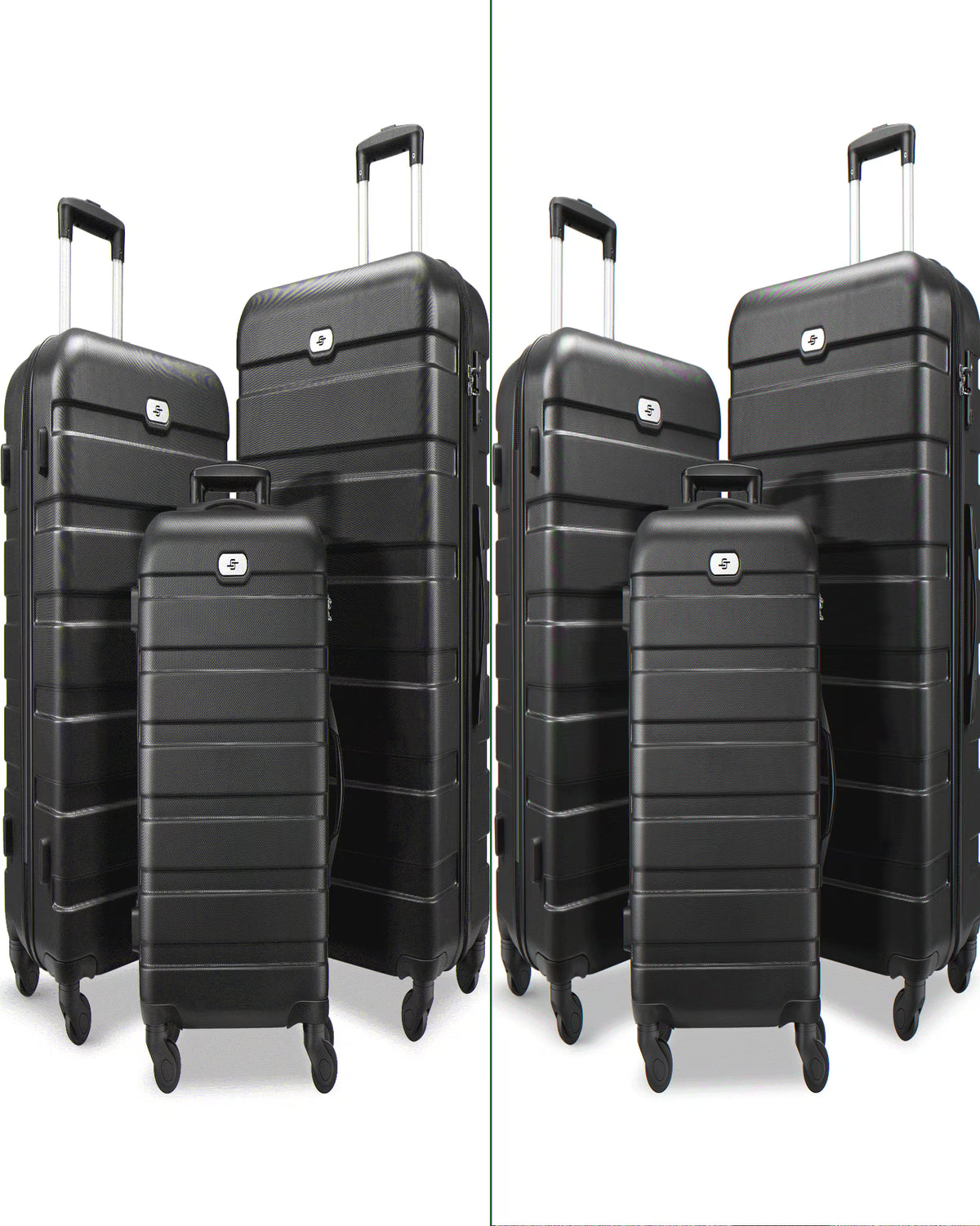 3 Piece Luggage Sets Hard Shell Suitcase Set with Spinner Wheels for Travel Trips Business 20" 24" 28", Rose Gold