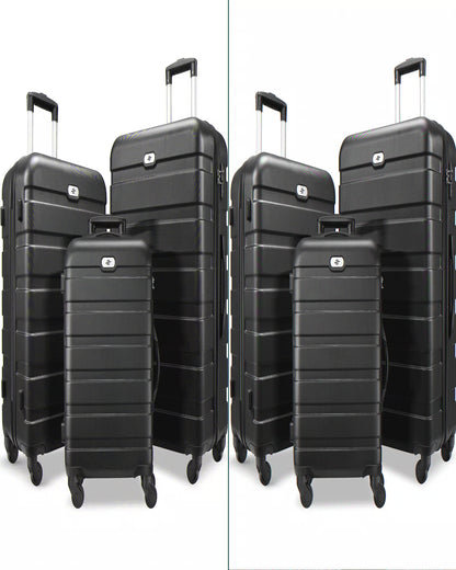 3 Piece Luggage Sets Hard Shell Suitcase Set with Spinner Wheels for Travel Trips Business 20" 24" 28", Rose Gold