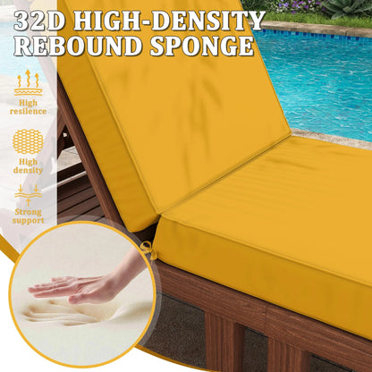 Kimunuk Outdoor Chaise Lounge Cushions set of 2, 80" x 26" x 4" Waterproof Pool Beach Recliner Replacement Cushions with Ties, Navy
