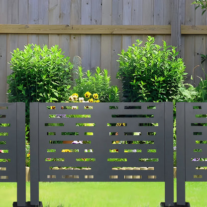 Metal AC Unit Privacy Fence Cover Panel - Outdoor Air Conditioner Hide Fence for Concealing HVAC Units