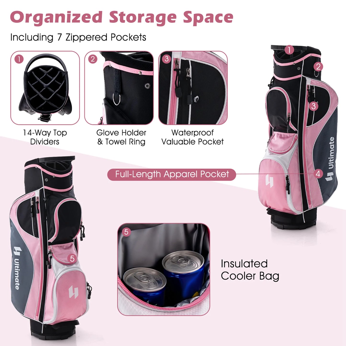 Ultimate Women��s Complete Golf Club Set Golf Club Package Set w/ Rain Hood, Right Hand Purple