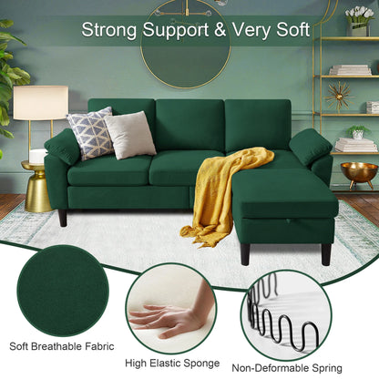 Pingliang Home Sectional Sofa Couch with Storage Ottoman,Modern 3 Seat L Shaped Sofa Couch for Living Room Apartment Studio Office