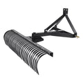 KFFKFF 3-Point Landscape Rake, 60" Pull-Behind Thatch Remover with 32 Steel Tines, Tractor-Compatible 3-Point Hitch Garden Rake with Attachments