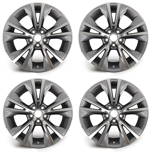 Set of 4 Brand New 18" 18x7.5 Alloy Wheel For Toyota Hinghlander 2014-2019 Machined Gray OEM Quality Replacement Rim