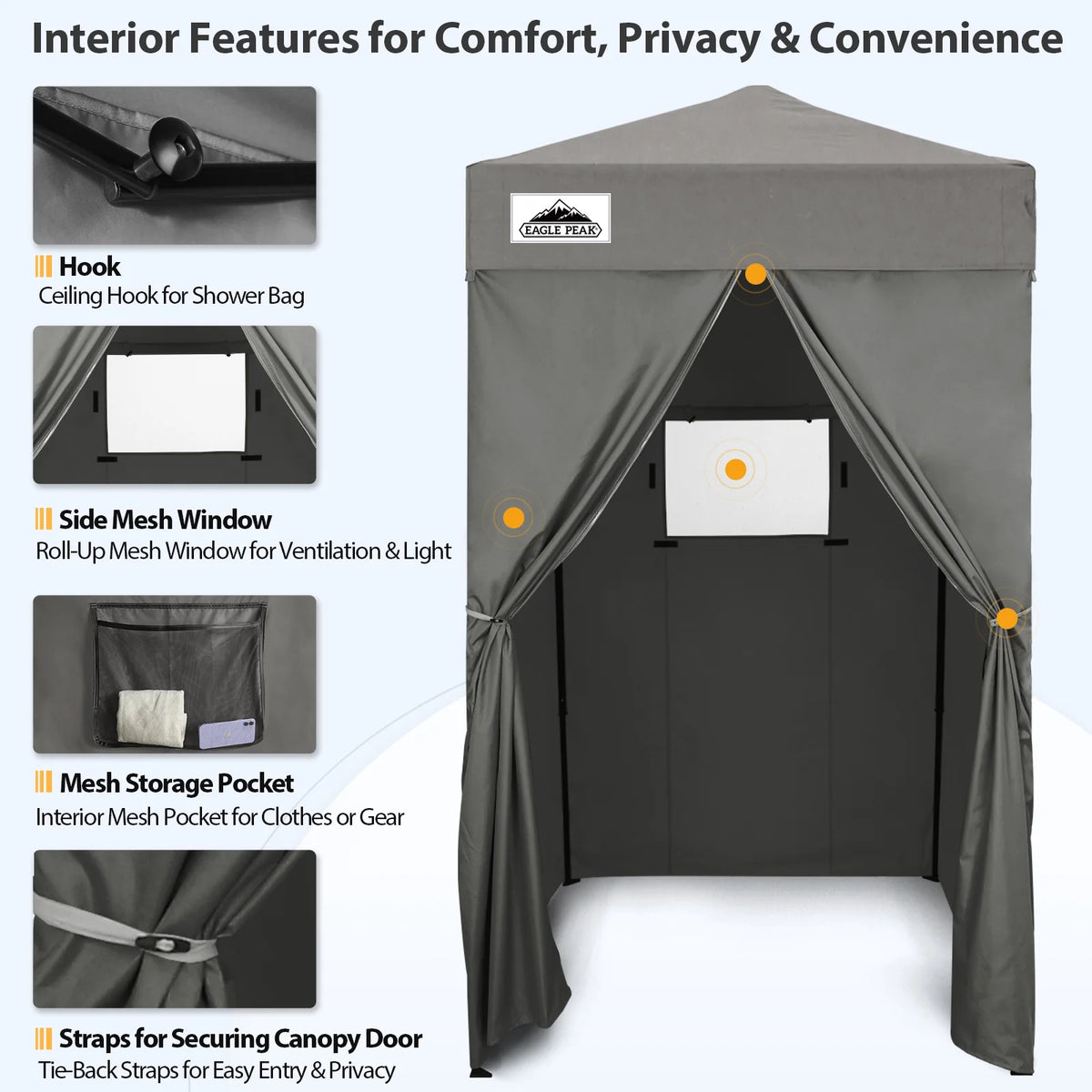 EAGLE PEAK Flex Ultra Compact 4 ft x 4 ft Pop-up Changing Room Canopy, Portable Privacy Cabana