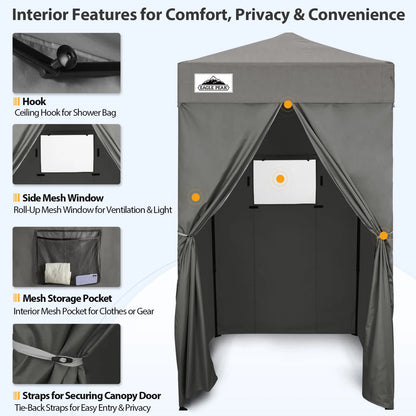 EAGLE PEAK Flex Ultra Compact 4 ft x 4 ft Pop-up Changing Room Canopy, Portable Privacy Cabana
