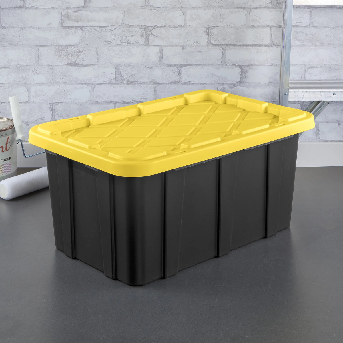 Sterilite 17 Gal Industrial Stackable Storage Tote Lidded Container, 6 Pack