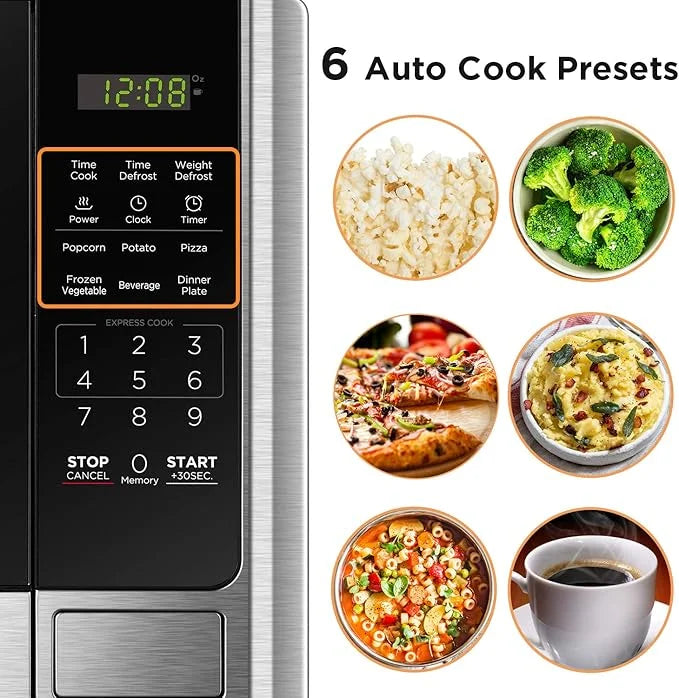 BLACK+DECKER 0.9 Cu.ft Countertop Microwave Oven in Stainless Steel