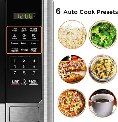 BLACK+DECKER 0.9 Cu.ft Countertop Microwave Oven in Stainless Steel