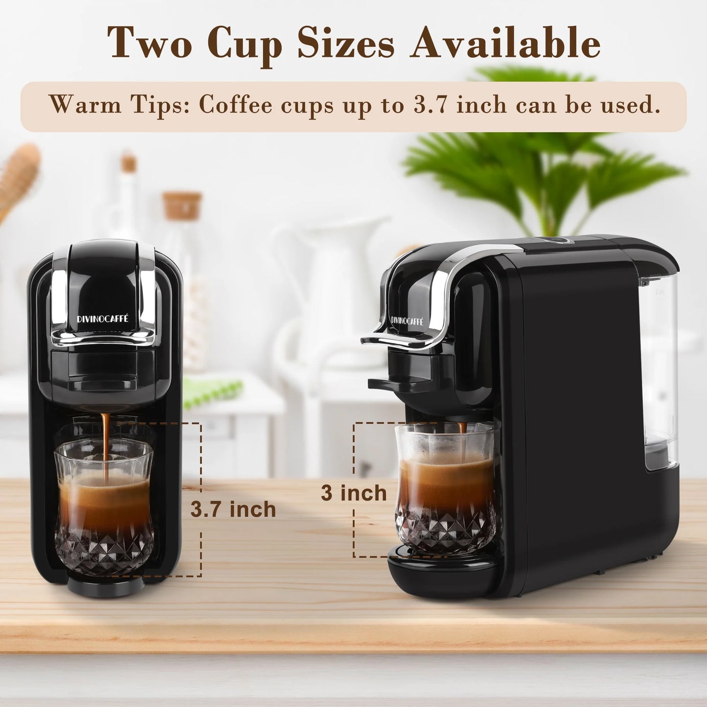 Espresso Maker for Nespresso Capsule, Lavazza Blue Capsule & Coffee Powder, 19 Bar Pump Pressure Makes Authentic Espresso Coffee, Mini Espresso Coffee Machines with Removable Water Tank.