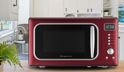 Frigidaire 0.7 Cu. Ft. Retro Countertop Microwave Oven, Black and Gold