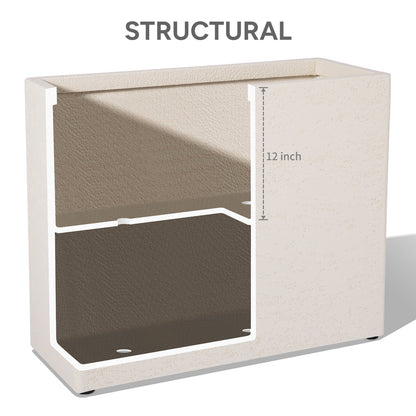 Tall Rectangular Composite Planter,Durable for All-Weather Use with Drainage Holes, Large Rectangular Planter for Outdoor and Indoor Plants