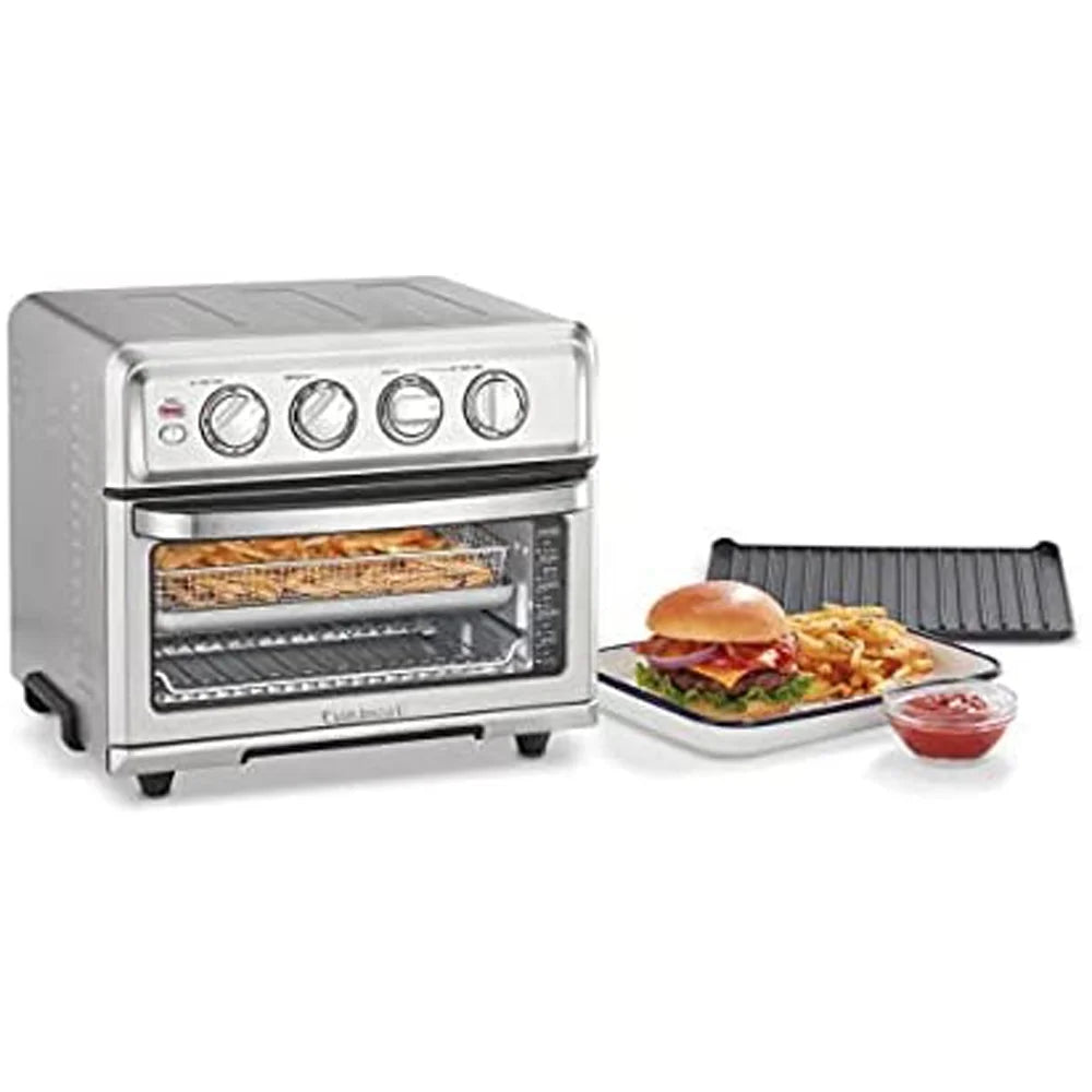 Cuisinart TOA-70 AirFryer Toaster Oven with Grill Stainless Steel Bundle with Deco Chef Pair of Red Heat Resistant Oven Mitt