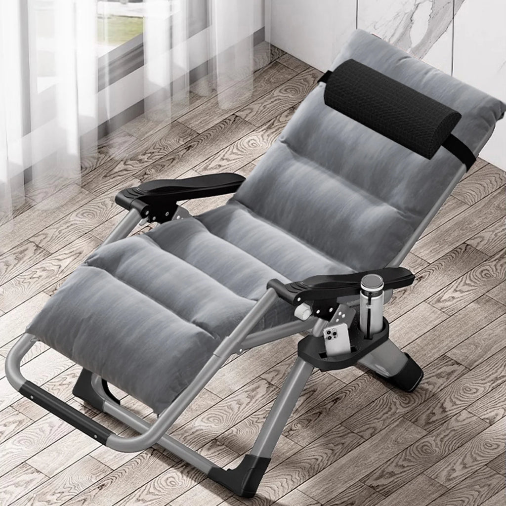MOPHOTO Zero Gravity Chair Folding Outdoor Patio Recliner with Detachable Cushion,Cup Holder,Headrest,26"D x 20"W x 45"H