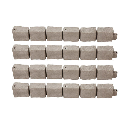 Fake Stone Landscape Edging 46.8x3.9 in Lawn Edging Border Fade-Resistant No Dig