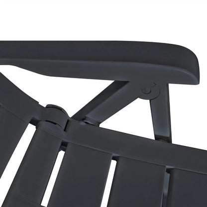 vidaXL Reclining Patio Chairs Outdoor Stack Dining Chair with Armrest Plastic