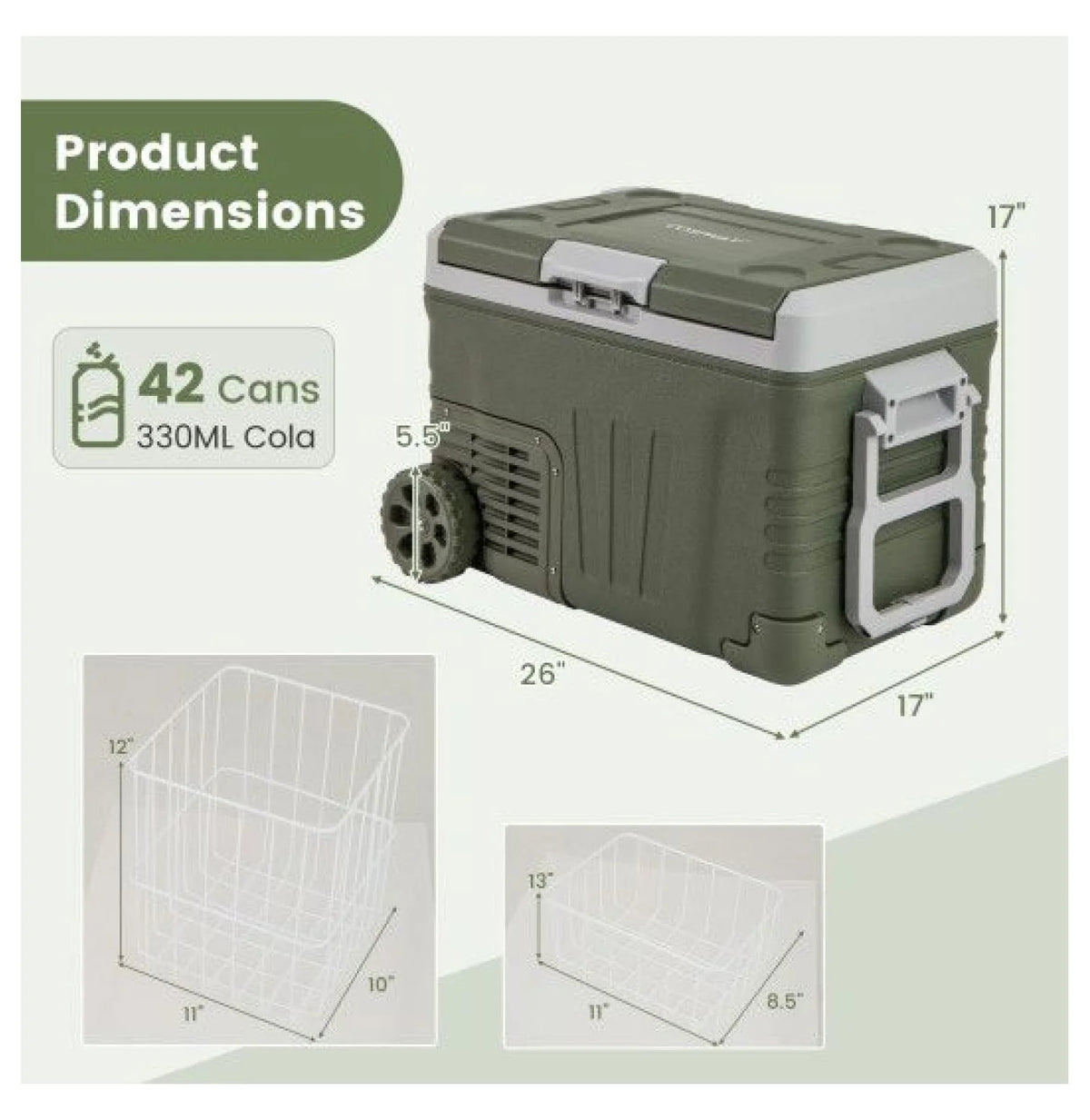 12V Car Refrigerator Portable Fridge - 35L/50L Electric Cooler, Adjustable Temp -4℉~68℉, DC 12/24V & AC 100-240V, for Road Trips, Camping, Food Preservation