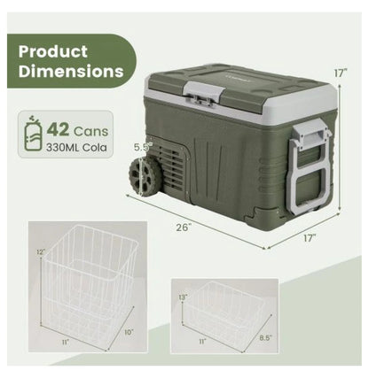 12V Car Refrigerator Portable Fridge - 35L/50L Electric Cooler, Adjustable Temp -4℉~68℉, DC 12/24V & AC 100-240V, for Road Trips, Camping, Food Preservation