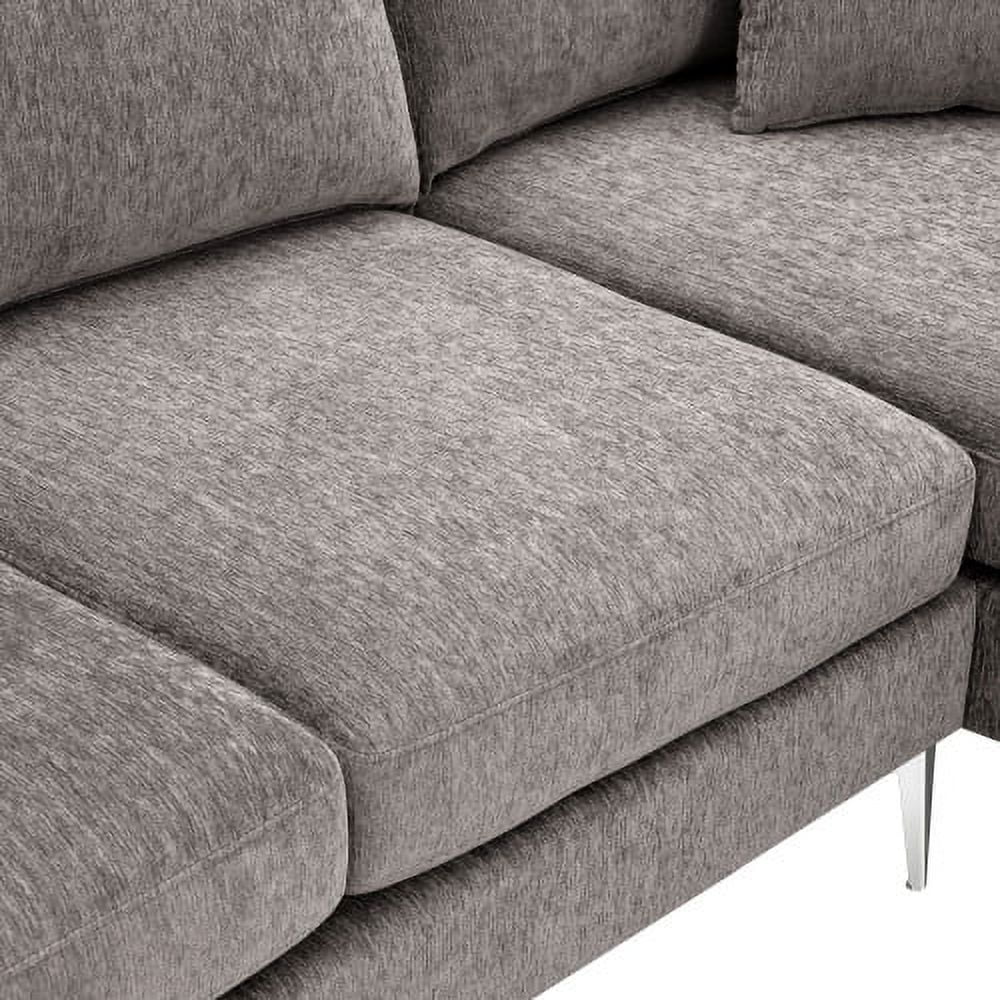 Churanty L Shaped Sofa for Small Spaces Convertible Sectional Sofa with Reversible Chaise Lounge,Grey
