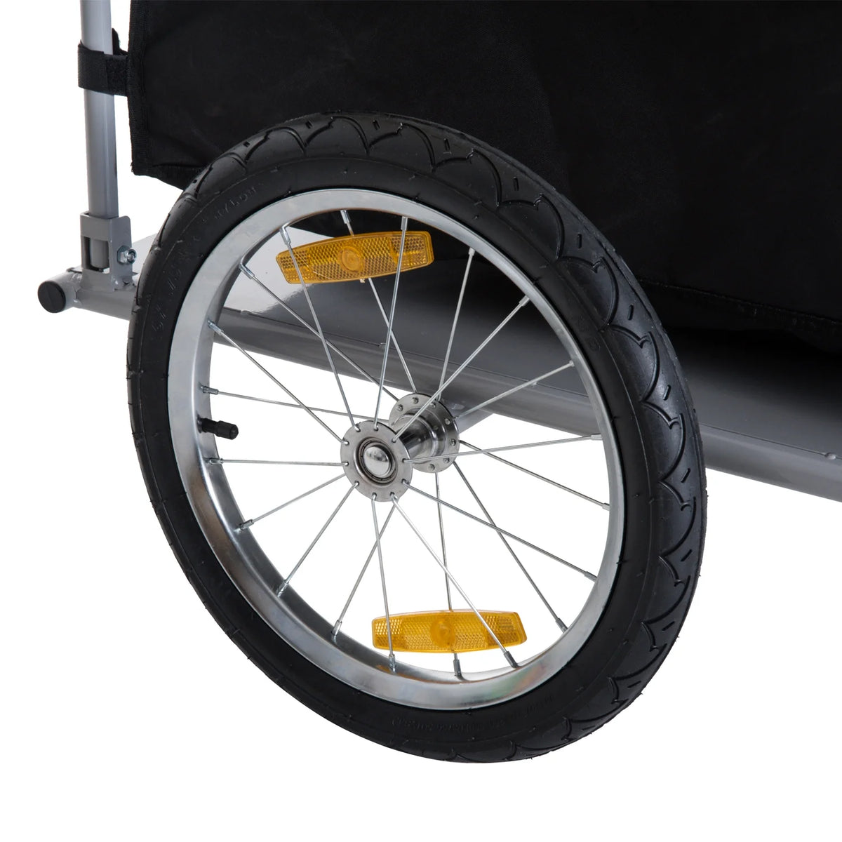 Aosom Bicycle Cargo Trailer, Two-Wheel Bike Luggage Wagon Bicycle Trailer with Removable Cover, Yellow