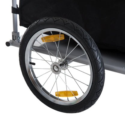 Aosom Bicycle Cargo Trailer, Two-Wheel Bike Luggage Wagon Bicycle Trailer with Removable Cover, Yellow