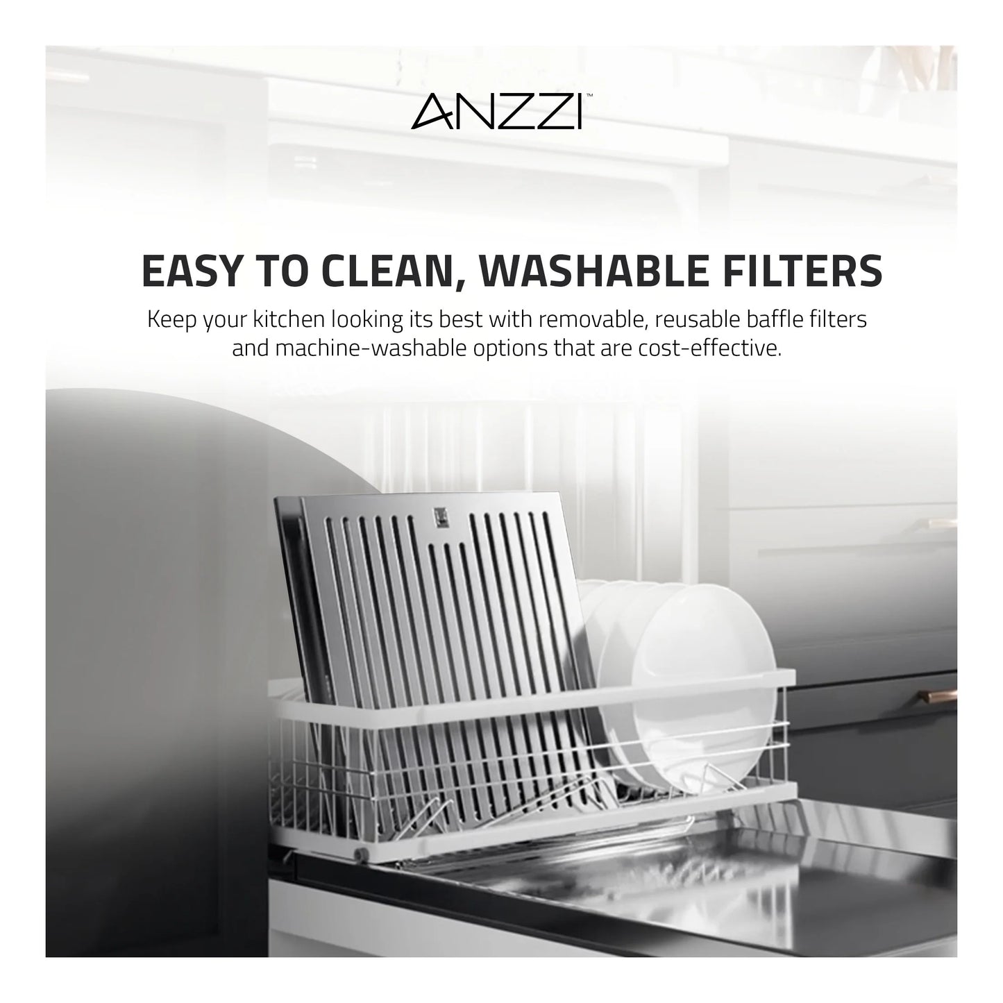Anzzi RH-AZ0391TSS 36 in. 600 CFM 4-Speed Stainless Steel Under Cabinet Convertible Residential Range Hood with LED Lamp
