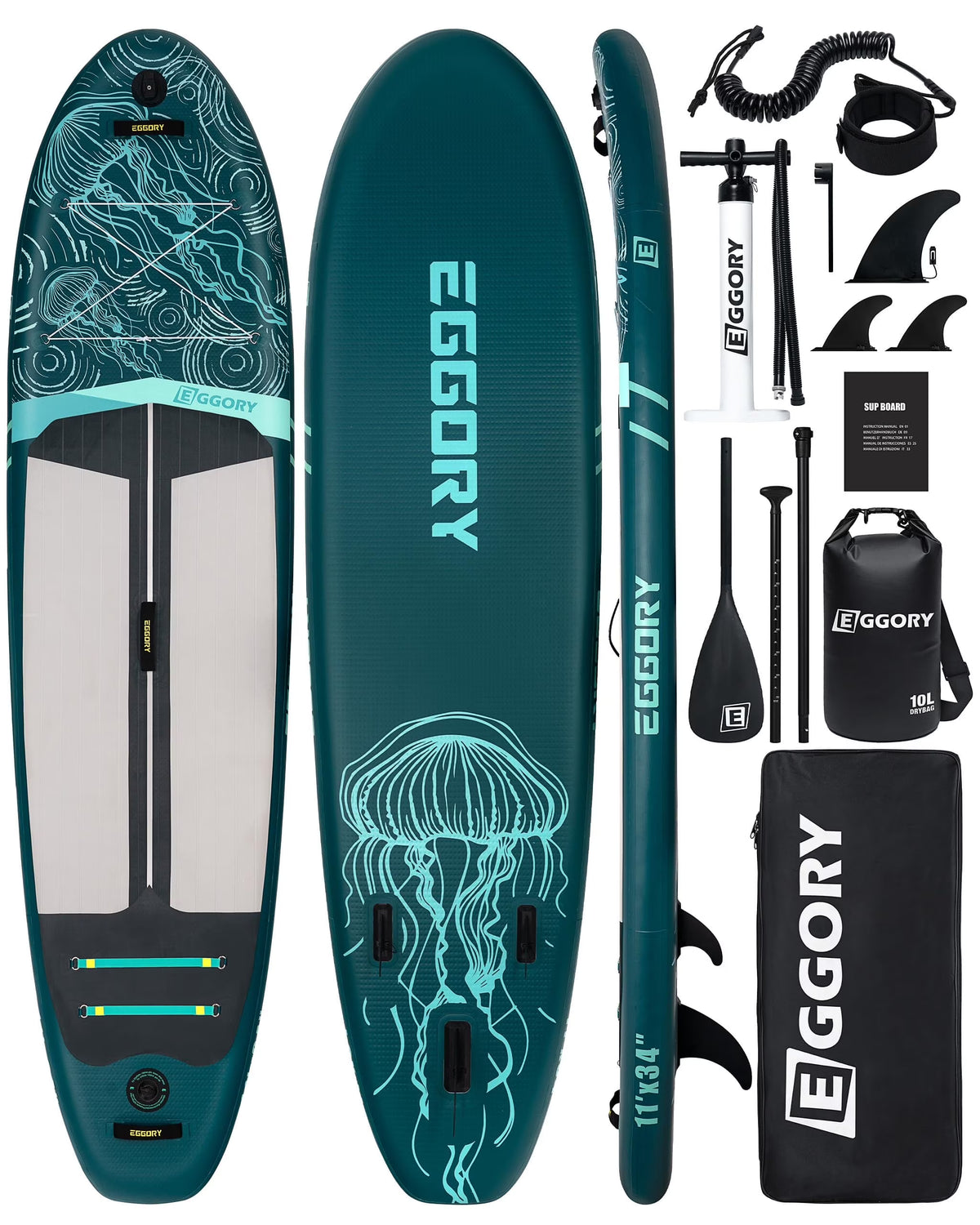 EGGORY 11 ft Inflatable Paddle Boards Stand Up Paddle Board with Full SUP Accessories