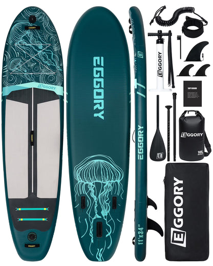 EGGORY 11 ft Inflatable Paddle Boards Stand Up Paddle Board with Full SUP Accessories