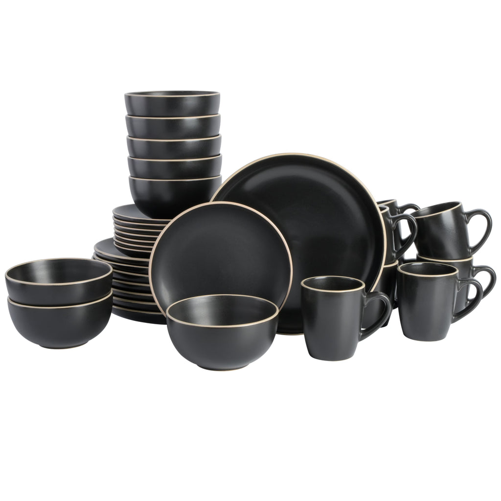 Gibson Home Rockaway 32 Piece Dinnerware Set - Gray