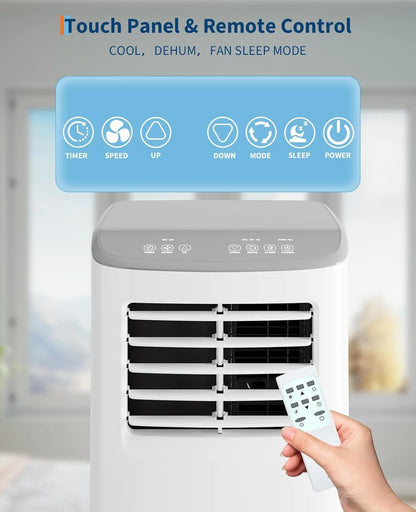 EastVita 8,000 BTUs Portable Air Conditioner, Room Air Conditioner, 3-in-1 Cooling AC Portable Air Conditioner with Fan & Dehumidifier, Standing AC, Ventless Floor AC