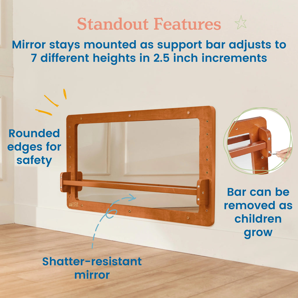 ECR4Kids Wall-Mounted Coordination Mirror, Natural