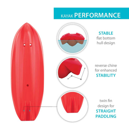 Lifetime Wave 6 ft Youth Kayak, Fire Red (91401)