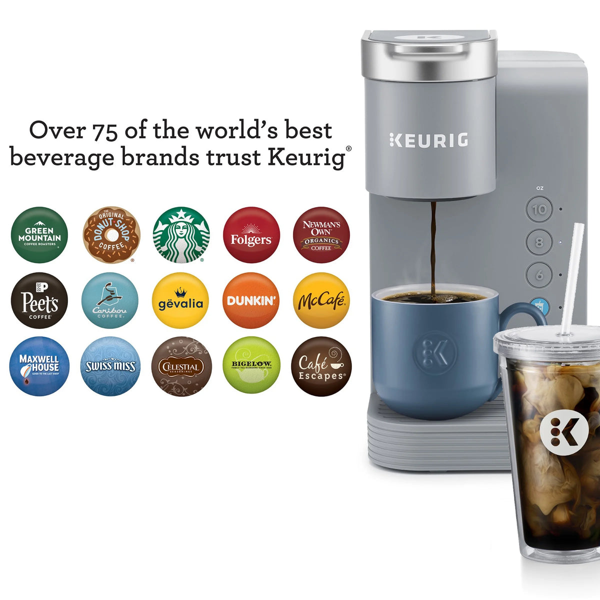Keurig K-Iced Essentials Iced and Hot Single-Serve K-Cup Pod Coffee Maker, White