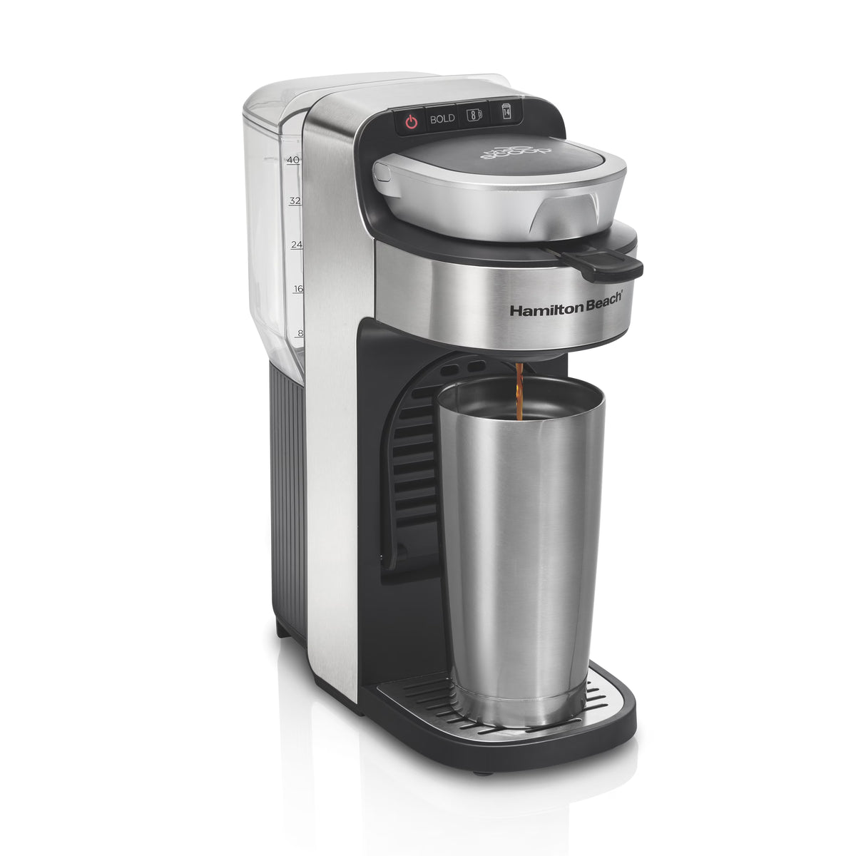 Hamilton Beach the Scoop Single-Serve Coffee Maker with Removable Reservoir, Stainless Steel, 49987