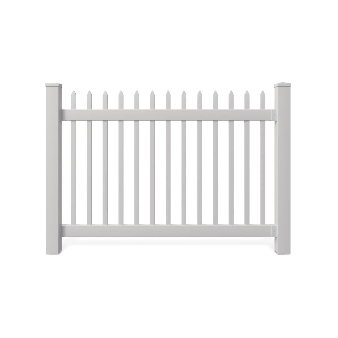 4ft H x 6ft W (1 Panel + 1 Post) No Dig WamBam Nantucket Fence Kit, White Vinyl Picket Fence Panel, Easy DIY Installation Fence Panel Kit, Durable Outdoor Fence for Yard or Garden, BL19101
