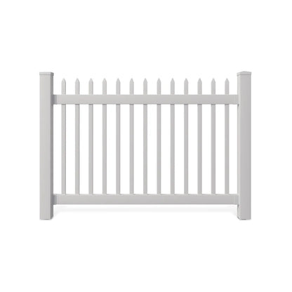 4ft H x 6ft W (1 Panel + 1 Post) No Dig WamBam Nantucket Fence Kit, White Vinyl Picket Fence Panel, Easy DIY Installation Fence Panel Kit, Durable Outdoor Fence for Yard or Garden, BL19101