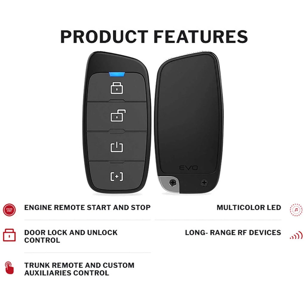 Fortin EVOONE441 Remote Starter for High Current or Low Current Ignition Vehicles & 1-Way 4-Button Remote