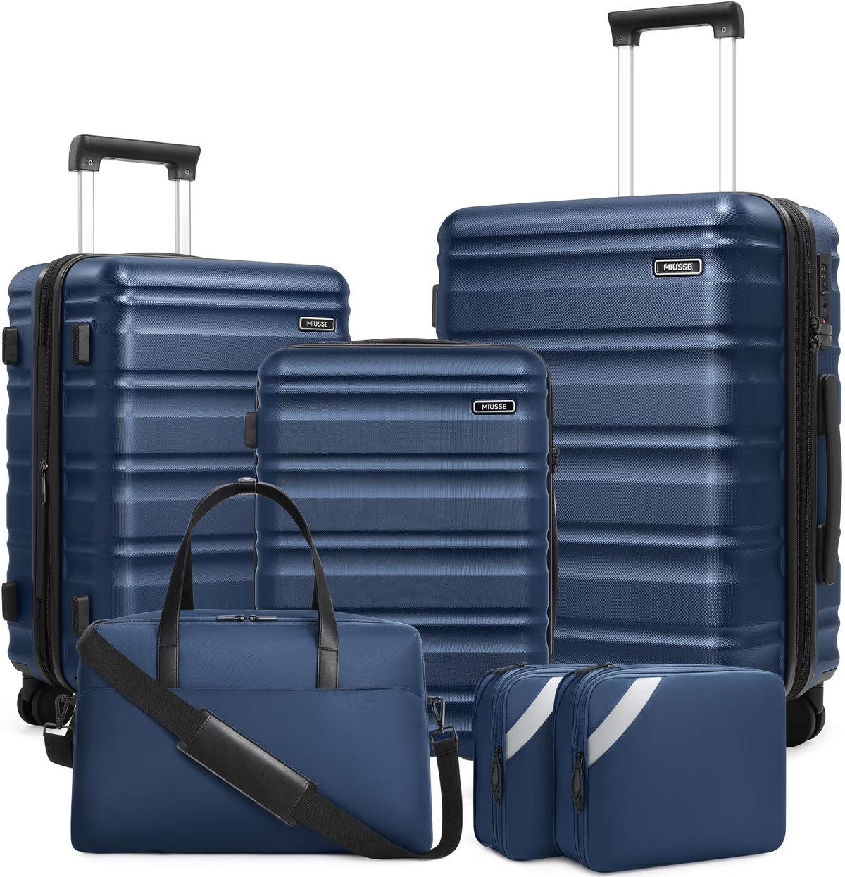 MIUSSE Luggage Sets 3 Piece, 20 Inch Carry On Luggage with Wheels, 100% PC Hardshell Suitcase with TSA Lock, Carry On Suitcases Airline Approved With Travel Backpack for Men Women