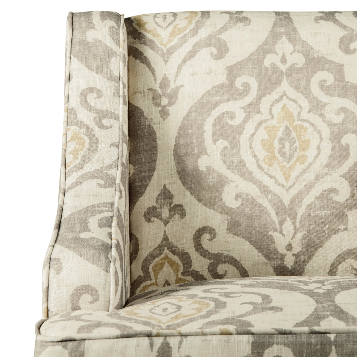 HomePop Classic Swoop Accent Chair - Blue and White Damask