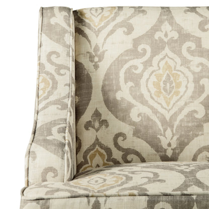 HomePop Classic Swoop Accent Chair - Blue and White Damask