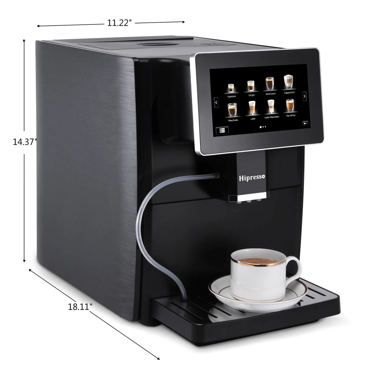 Hipresso CM-1001 Programmable Super-automatic Espresso Coffee Machine with Large 7 inches HD TFT Display