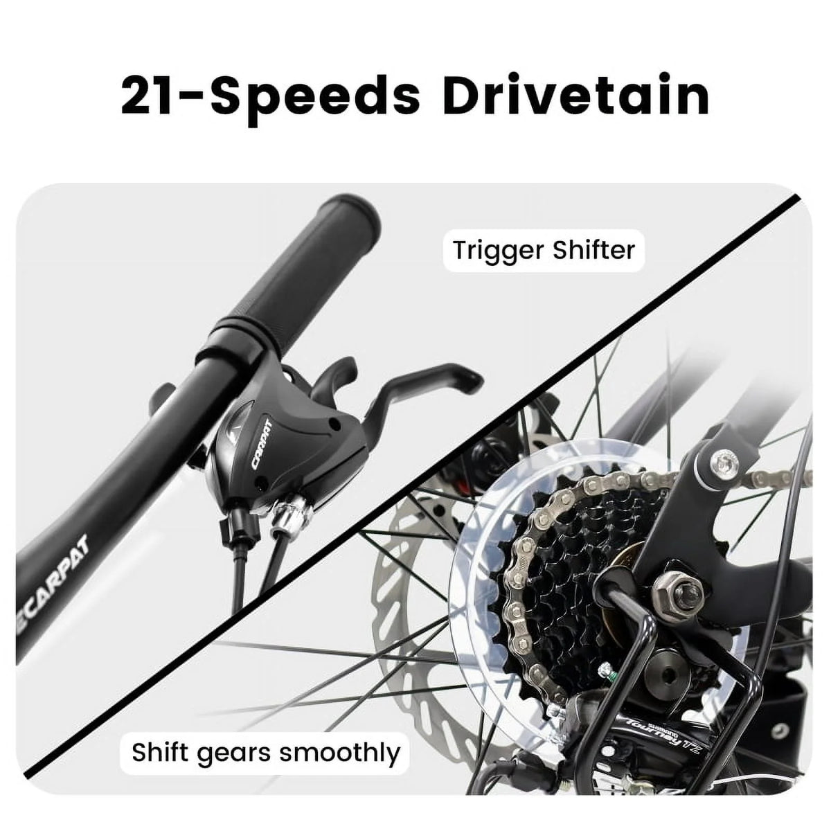 A2760 27.5 Inch Full Suspension Mountain Bike, Front and Rear Dual Shock Absorbers, Mechanical Disc Brakes, 21-Speed, Suitable for Men and Women, Ideal for Travel and Fitness Enthusiasts