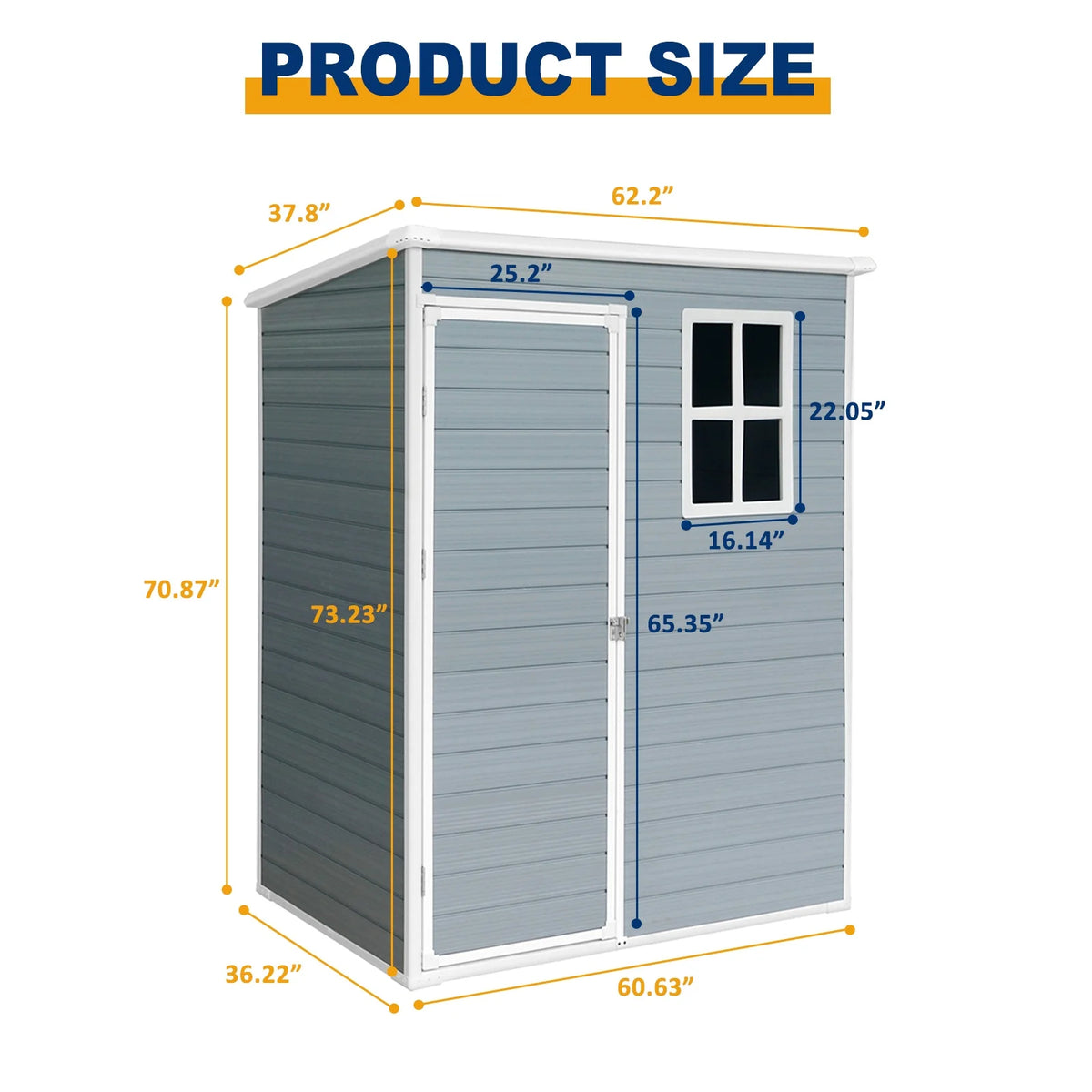 Seizeen Shed and Outdoor Storage, 41 Cu.Ft Small Outdoor Resin Shed with 3 Doors & Floor, 306GAL Deck Box Waterproof Plastic Tool Storage Shed for Cushion Lawn Mower Garbage Cans