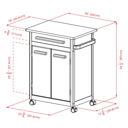 Winsome Wood Hackett Kitchen Storage Cart, Natural Finish