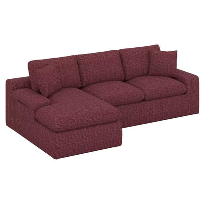 BEBPILOO Modular Chenille 107.9" Sofa with Flexible Configuration, Double - Layer Cushions, Deep Seating & Side Storage Pockets, Full-compressed Sofa for Living Room, Gray